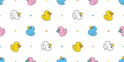 Anka sömlös mönster sudd Anka badrum dusch leksak kyckling fågel sällskapsdjur scarf isolerat tecknad serie djur- bricka tapet upprepa bakgrund klotter illustration design vektor