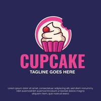 Cupcake Logo Design Vektor Vorlage, Süss Geschäft Logo, Gebäck Geschäft, Bäckerei, gebacken frisch Muffin Grafik Vorlage.