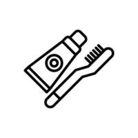 tandborste linje ikon design vektor