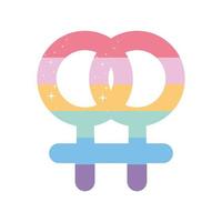 Venussymbol mit LGBTQ-Stolzfarben vektor