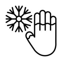 Erfrierung Hand Linie Symbol Design vektor