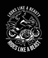 årgång motorcykel t-shirt design illustration vektor