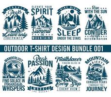 berg vandring camping t-shirt design buntar design vektor