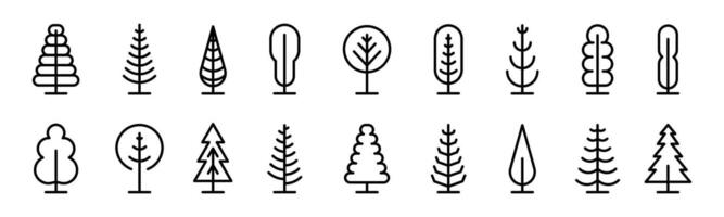 träd ikon uppsättning. träd ikon. linjär stil ikoner. vektor