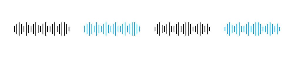Klang Welle Symbole. Klang Wellen. abstrakt Musik- Welle, Radio Signal Frequenz und Digital Stimme Visualisierung. Melodie Equalizer . Schallwellen Rhythmus vektor