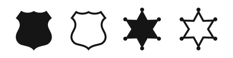 Sheriff Abzeichen. Sheriff Symbol Satz. Polizist und Sheriff Abzeichen Symbol vektor