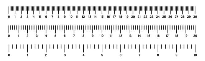 Lineal Skala. Messung Werkzeug. Größe Indikator Einheiten. Lineal Rahmen messen. Länge Messung vektor
