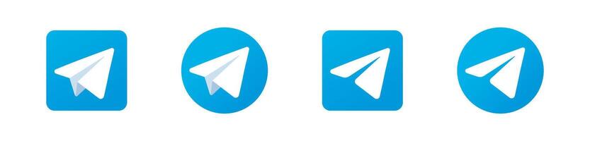 telegram företag logotyp ikoner. telegram varumärke logotyp uppsättning. rivne, ukraina - november 20, 2023 vektor