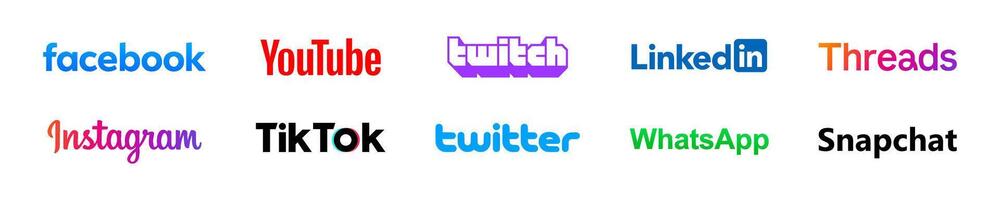 Beliebt Sozial Medien Logo Satz. oben Sozial Medien Symbole vektor
