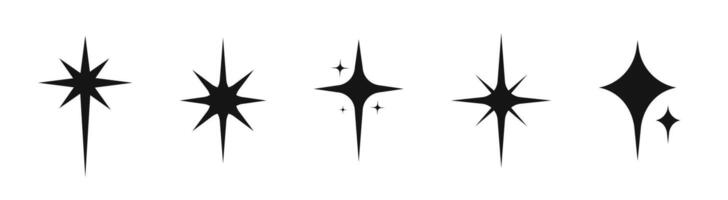 Sterne Sammlung. Star Symbole. funkeln einstellen vektor