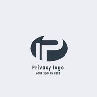 einfach Privatsphäre minimalistisch Logo Design vektor