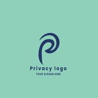 einfach Privatsphäre minimalistisch Logo Design vektor