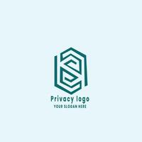 einfach Privatsphäre minimalistisch Logo Design vektor