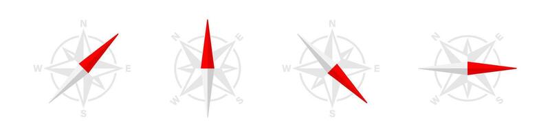 Kompass Symbole Satz. Kompass Symbole. Wind Rose Kompass. Wind Rose Symbole vektor
