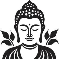 buddhas tystnad svart buddha symbol helig lugn herre buddha svart vektor