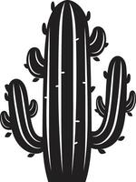 taggig majestät svart med kaktusar kaktus lugn vild kaktusar i svart emblem vektor