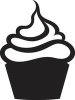 göttlich Genuss Cupcake im schwarz Süss Meisterschaft schwarz Cupcake vektor