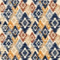 ethnische abstrakte ikat-kunst. nahtloses muster in stammes-, volksstickerei und mexikanischem stil. aztekischer geometrischer kunstornamentdruck.design für teppich, tapete, kleidung, verpackung, stoff, bezug, textil vektor