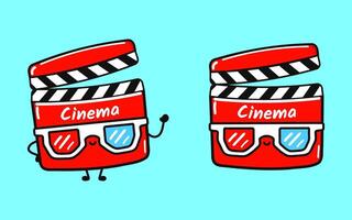 Film Klöppel Charakter. Hand gezeichnet Karikatur kawaii Charakter Illustration Symbol. isoliert auf Blau Hintergrund. Film Klöppel Charakter Konzept vektor