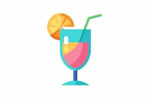 uppfriskande tropisk cocktail isolerat på vit yta. vibrerande frukt dryck. begrepp av sommar drycker, exotisk drycker, fritid. design element. skriva ut. enkel grafisk konstverk vektor