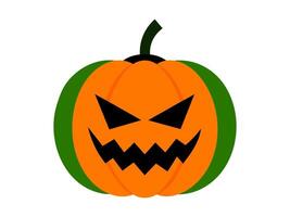 halloween pumpa illustration. Pumpalykta med en hotfull flin. isolerat på vit bakgrund. begrepp av halloween, festlig dekor, höst firande, läskigt symbol, oktober tradition. ikon. vektor