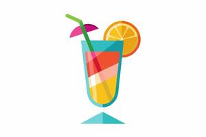 uppfriskande tropisk cocktail isolerat på vit bakgrund. vibrerande frukt dryck. begrepp av sommar drycker, exotisk drycker, fritid. design element. skriva ut. grafisk illustration. vektor