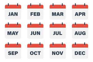 Kalender Monat Symbol einstellen einfach Basic Design vektor