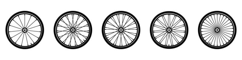 Fahrrad Räder Symbol einstellen Basic einfach Design vektor