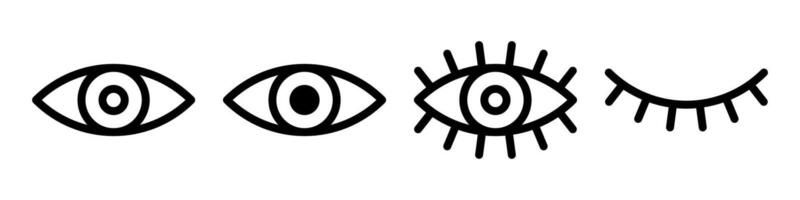 ögon ikon uppsättning symbol grundläggande enkel design vektor