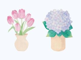 ritad för hand blomning blomma - vår blomma illustration vektor