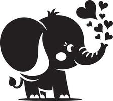 süß Baby Elefant weht Herzen von Kofferraum t vektor