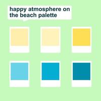 Farbe Palette von glücklich Atmosphäre auf das Strand. das hell Blau Farbe von das Meer. hell Strand Farben im Sommer- vektor