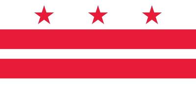 Flagge von Washington DC, Vereinigte Staaten Zustände vektor