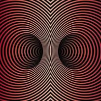 optische Täuschung des Wurmlochs, geometrischer dunkelroter Farbverlauf abstrakter hypnotischer Doppelwurmlochtunnel, abstrakte verdrehte Vektortäuschung 3d optischer Kunsthintergrund vektor