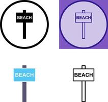 strand tecken ikon vektor