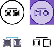 unik processorer ansluten ikon design vektor