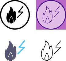 einzigartig Elektrizität Feuer Symbol Design vektor