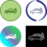 einzigartig Auto auf Feuer Symbol Design vektor