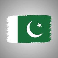 Pakistanische Flagge mit Aquarell gemaltem Pinsel vektor