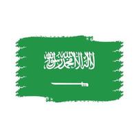 Arabische Saudi-Flagge mit Aquarell gemaltem Pinsel vektor