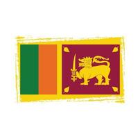 Sri Lanka Flagge mit Aquarell Pinsel vektor