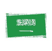 Arabische Saudi-Flagge mit Aquarell gemaltem Pinsel vektor