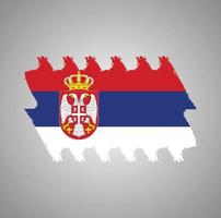 Serbiens flagga med akvarellmålad pensel vektor