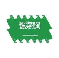 Arabische Saudi-Flagge mit Aquarell gemaltem Pinsel vektor