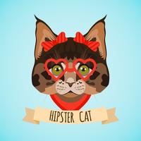 Hipster-Katzenportrait vektor