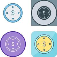 Dollar-Münzen-Icon-Design vektor