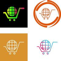 global Einkaufen Symbol Design vektor