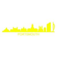 portsmouth skyline på vit bakgrund vektor