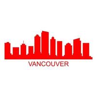 Vancouver-Skyline auf weißem Hintergrund vektor