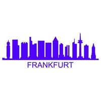 Frankfurter Skyline auf weißem Hintergrund vektor